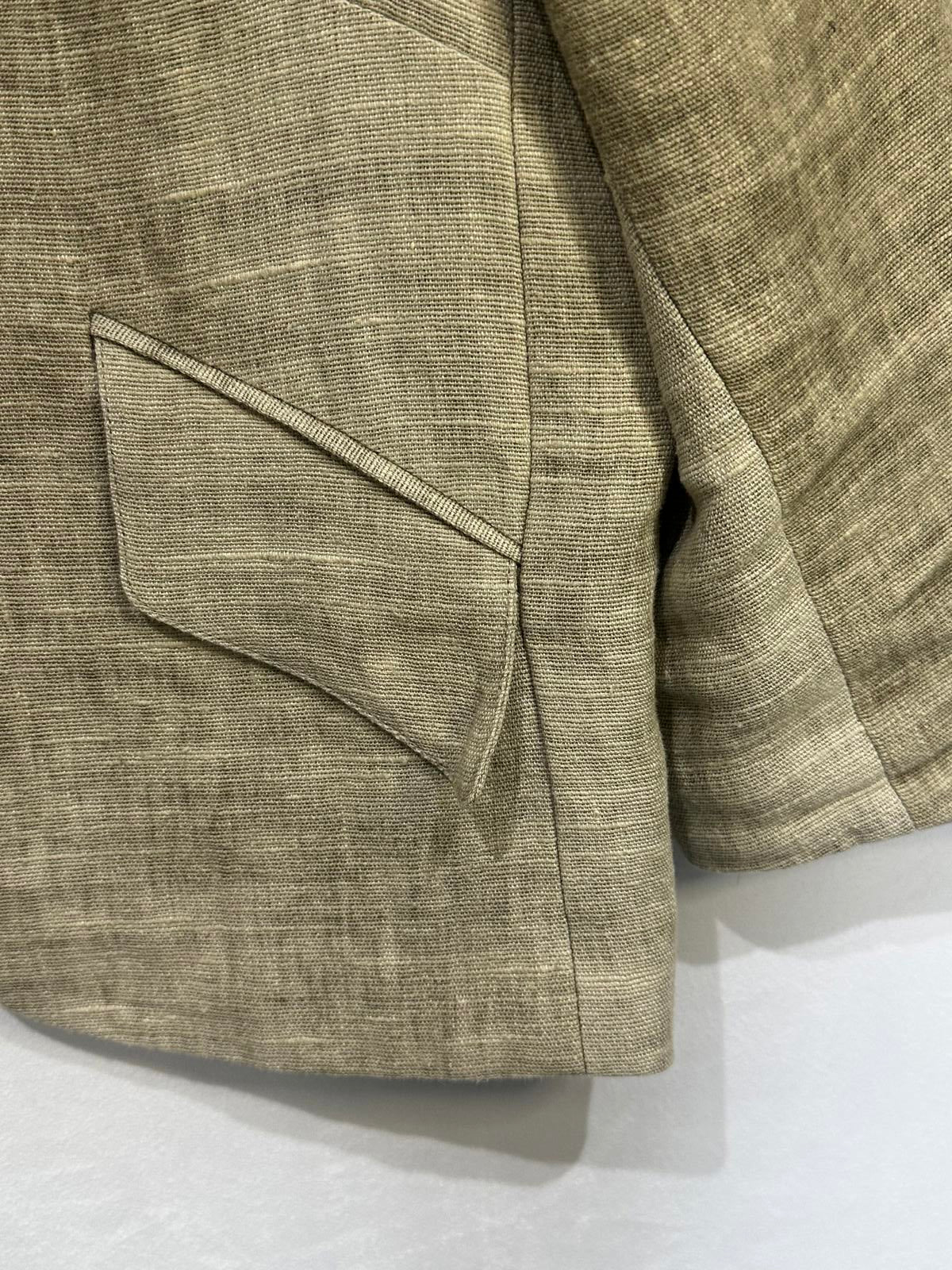 Smythe - Chic Beige Linen Blend Cropped Jacket