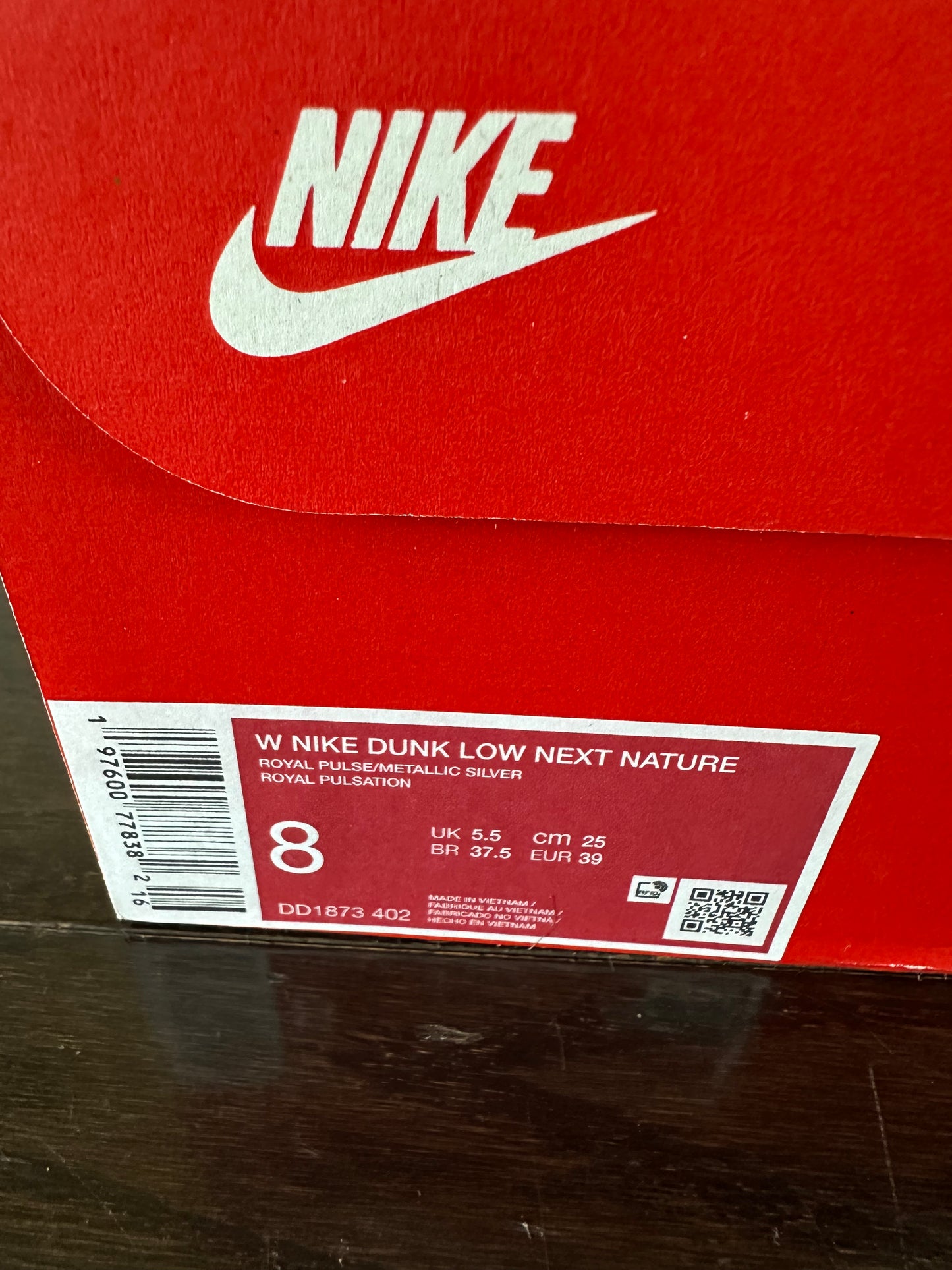 Brand New Women's Nike Dunk Low Next Nature 'Royal Pulse' Size 8