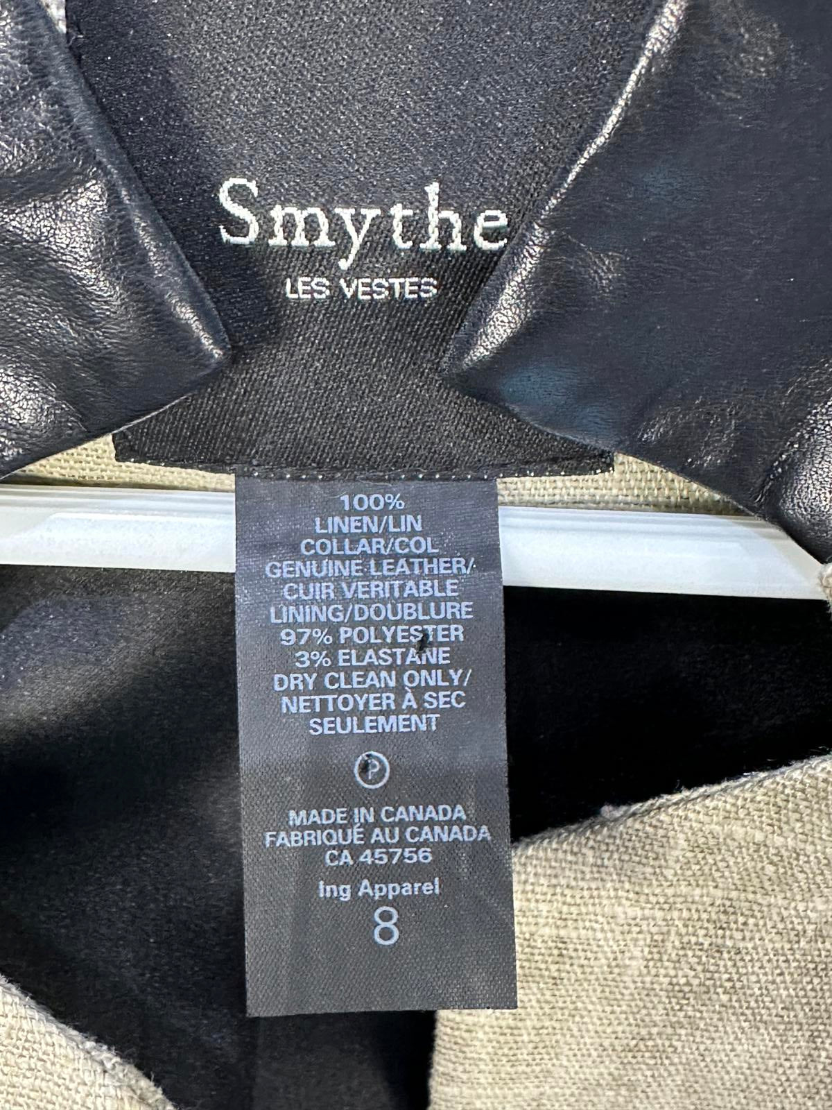 Smythe - Chic Beige Linen Blend Cropped Jacket