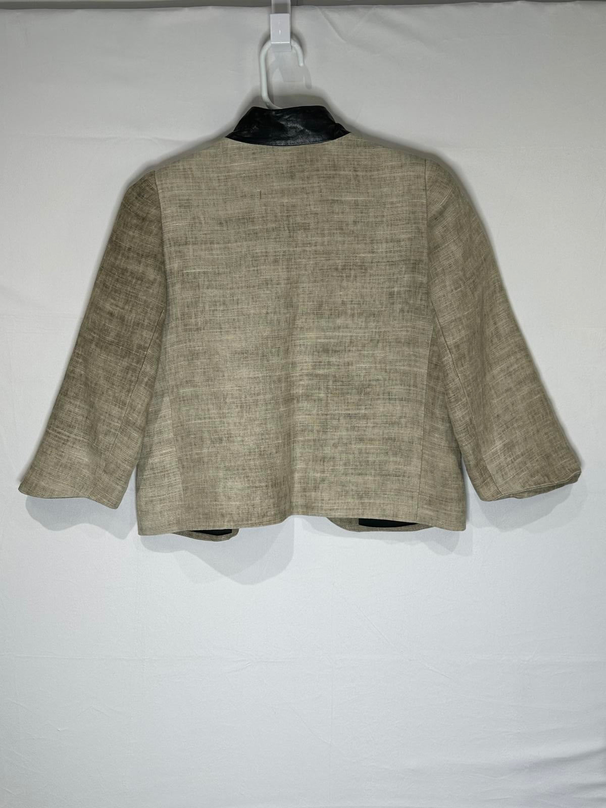 Smythe - Chic Beige Linen Blend Cropped Jacket